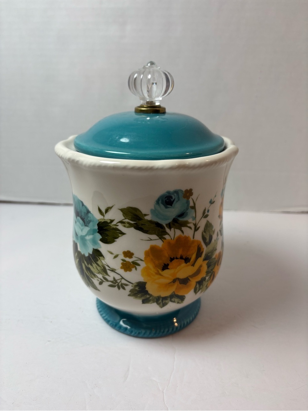 Pioneer Woman Rose Shadow Ceramic Canister